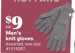 Giant Tiger Men's knit gloves offer