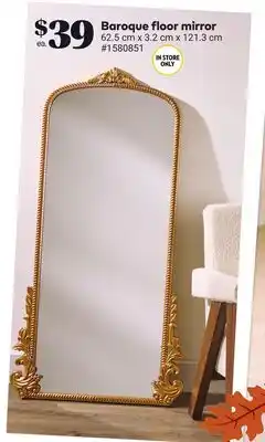 Giant Tiger Baroque floor mirror offer