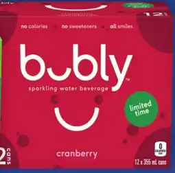Giant Tiger bubly Sparkling Water Beverages offer