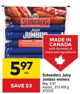 Giant Tiger Schneiders Juicy Jumbos wieners offer