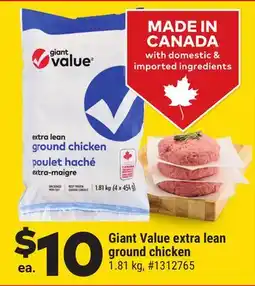 Giant Tiger Giant Value extra lean ground chicken offer