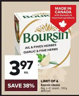 Giant Tiger Boursin cheese offer