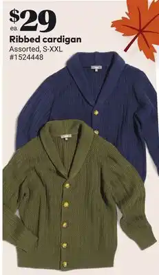 Giant Tiger Ribbed cardigan offer