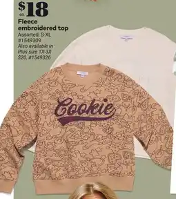 Giant Tiger Fleece embroidered top offer