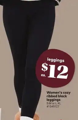 Giant Tiger Women's cozy ribbed black leggings offer