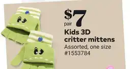 Giant Tiger Kids 3D critter mittens offer