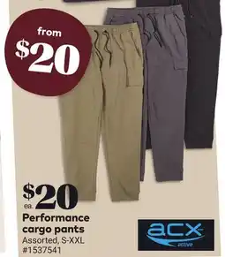 Giant Tiger Performance cargo pants offer
