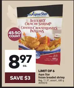 Giant Tiger Aqua Star frozen breaded shrimp offer