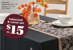 Giant Tiger tablecloth & runner set offer