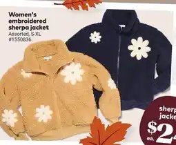 Giant Tiger Women's embroidered sherpa jacket offer