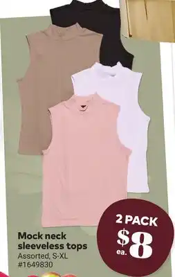 Giant Tiger Mock neck sleeveless tops offer