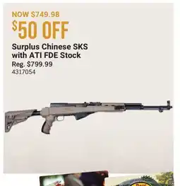 Cabela's Surplus Chinese SKS with ATI FDE Stock offer