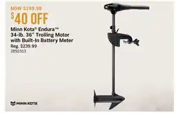 Cabela's Minn Kota Endura 34-lb. 36 Trolling Motor with Built-In Battery Meter offer