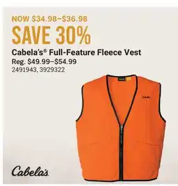 Cabela's Cabela's Full-Feature Fleece Vest offer