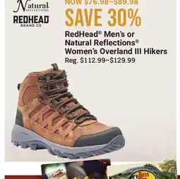 Cabela's RedHead Men's or Natural Reflections Women's Overland III Hikers offer
