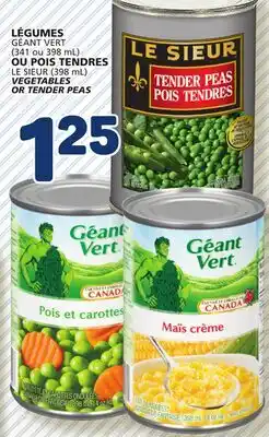 Marché Bonichoix GÉANT VERT, LE SIEUR (398 mL) VEGETABLES OR TENDER PEAS offer