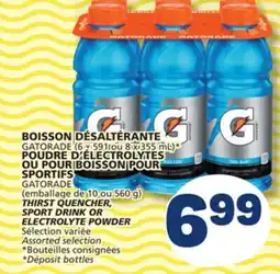 Marché Bonichoix GATORADE THIRST QUENCHER, SPORT DRINK OR ELECTROLYTE POWDER offer