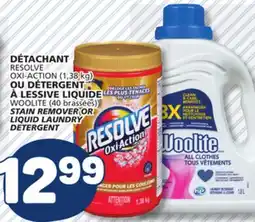 Marché Bonichoix RESOLVE OXI-ACTION (1,38 kg) WOOLITE (40 brassées) STAIN REMOVER OR LIQUID LAUNDRY DETERGENT offer