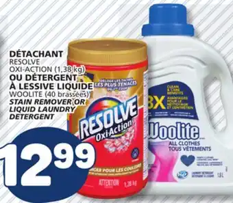 Marché Bonichoix RESOLVE OXI-ACTION (1,38 kg) WOOLITE (40 brassées) STAIN REMOVER OR LIQUID LAUNDRY DETERGENT offer