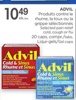 Proxim ADVIL Selected pain relief cold, cough or flu, 20 caps, compr, Gel caps offer