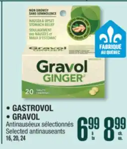Jean Coutu GASTROVOL or GRAVOL Selected antinauseants offer