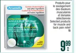 Jean Coutu PERSONNELLE Selected products for muscle and back pain relief offer