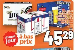 Metro BIÈRE LABATT MICHELOB ULTRA, MOLSON MILLER LITE, SLEEMAN CLEAR 2.0 offer