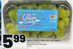 Metro RAISINS COTTON CANDY VERTS SANS PÉPINS | SEEDLESS GREEN COTTON CANDY GRAPES offer