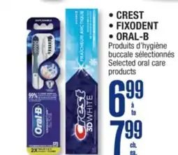 Jean Coutu CREST, FIXODENT or ORAL-B Selected oral care products offer