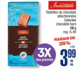 Jean Coutu IRRESISTIBLES Selected chocolate bars offer