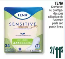 Jean Coutu TENA Selected pads and panty liners offer