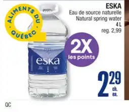 Jean Coutu ESKA Natural spring water offer