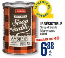 Jean Coutu IRRÉSISTIBLE Maple syrup offer