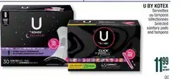 Jean Coutu U BY KOTEX Selected sanitary pads and tampons offer
