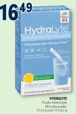 Familiprix HYDRALYTE, Electrolyte powder, 12 x 6 g or 10 x 6,2 g offer