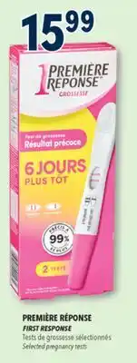 Familiprix FIRST RESPONSE Selected pregnancy tests offer