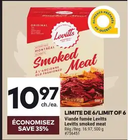 Giant Tiger Levitts smoked meat offer