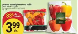 Marché Adonis POIVRONS OU MINI PIMENT DOUX VARIÉS | BELL PEPPERS OR ASSORTED MINI SWEET PEPPERS offer
