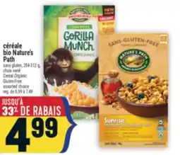 Marché Adonis CÉRÉALE BIO NATURE'S PATH | CEREAL ORGANIC GLUTEN-FREE offer