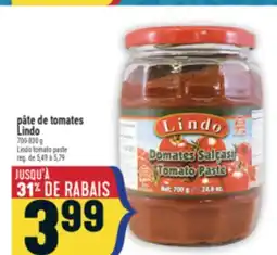 Marché Adonis PÂTE DE TOMATES LINDO | LINDO TOMATO PASTE offer