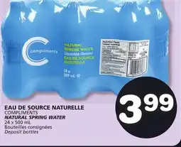 Marches Tradition COMPLIMENTS NATURAL SPRING WATER offer