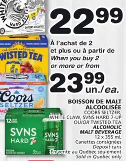 Marches Tradition COORS SELTZER, WHITE CLAW, SVNS HARD 7-UP ALCOHOLIC MALT BEVERAGE offer