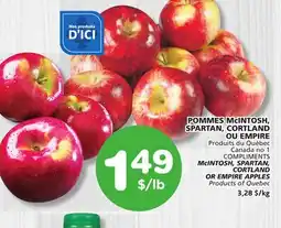 Marches Tradition COMPLIMENTS McINTOSH, SPARTAN, CORTLAND OR EMPIRE APPLES offer