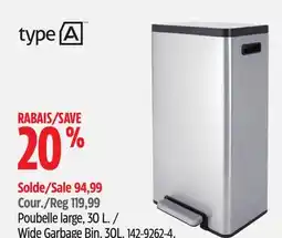 Canadian Tire type A Wide Garbage Bin offer