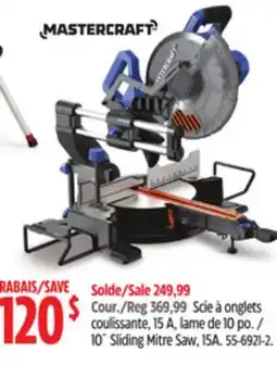 Canadian Tire Mastercraft 10˝ Sliding Mitre Saw offer
