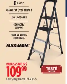 Canadian Tire MAXIMUM Grade 1 Fiberglass Compact Ladder, 5.5-ft, 250-lb Load Capacity offer
