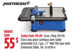 Canadian Tire Mastercraft 7˝ Wet Tile Saw with Extension Table, 5A offer