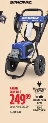 Canadian Tire Simoniz 2050 PSI Electric Pressure Washer offer