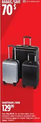 Canadian Tire Outbound 3-Pc Hardside Luggage Set offer