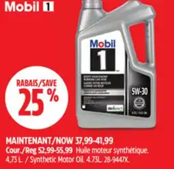 Canadian Tire Mobil 1 Synthetic Motor Oil offer